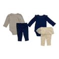 thumbnail image 2 of Carter's 4 Piece Toddler Cotton Bodysuit Pant Set Navy Tutu (Navy Blue/Grey, 24M), 2 of 2