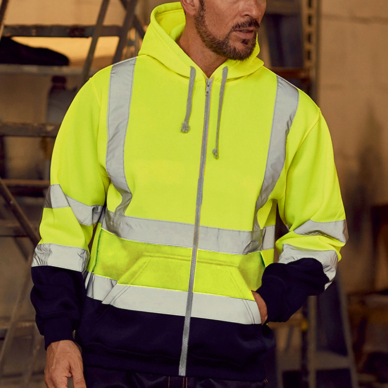 UHUSE Men's Outdoor Work Suit Jacket Sanitation Workers Safety Slim