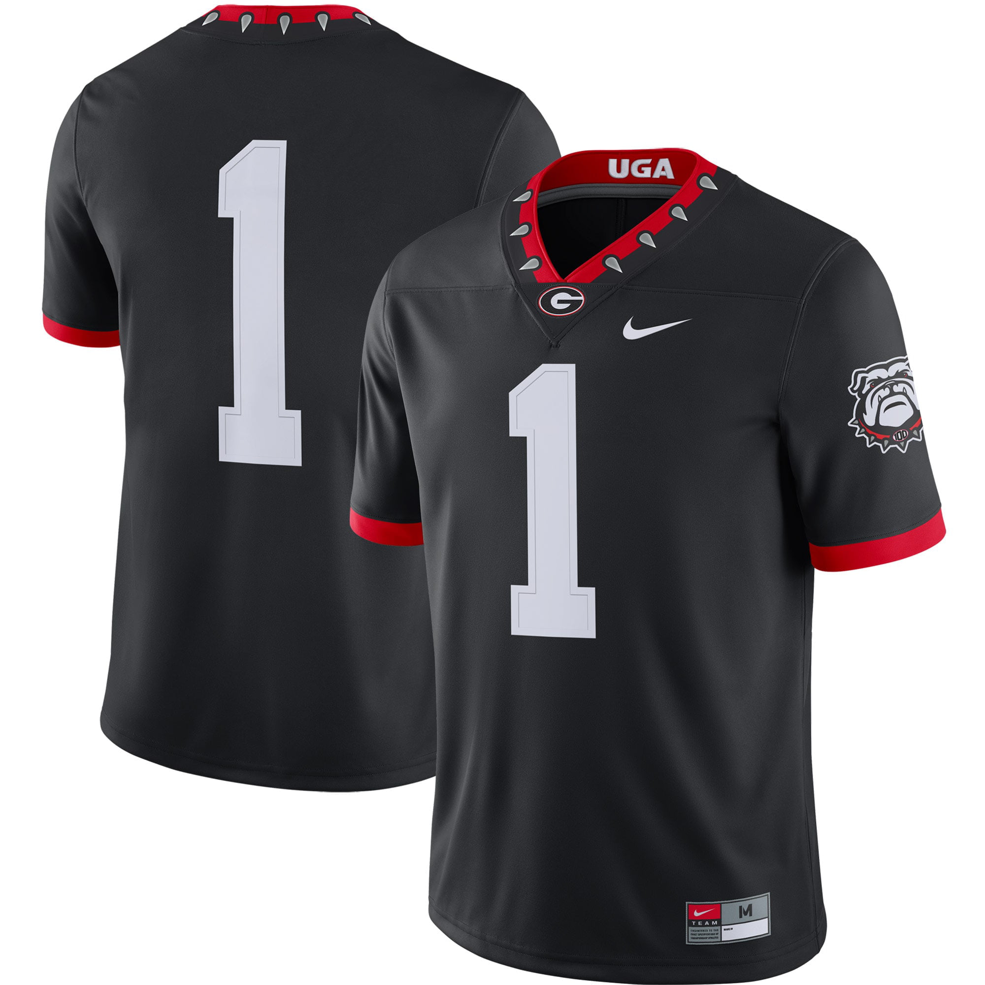 #1 Georgia Bulldogs Nike Mascot 100th Anniversary College Alternate Game Jersey - Black ...