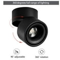 thumbnail image 4 of Indoor 10W LED Spotlight 360°Adjustable Ceiling Spots Downlight/Surface Mounted COB Lighting LED/10X10CM/Aluminum Wall Lamp or Spot Light (Black-6000K), 4 of 6