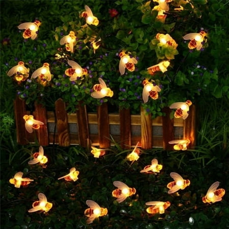 Honey Bee Wedding - New Solar Fairy String Honey Bee Light Outdoor Wedding Christmas Party Lamp