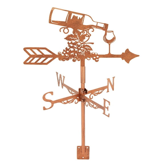 Iron Wind Direction Indicator Weathervane for Outdoor Garden Wind Measuring Tool Wine 247x354mm