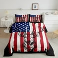 thumbnail image 2 of Erosebridal Retro American Flag Bedding Sets Full with Comforter,Deer Antlers Animal Duvet Insert,Red White Stripe Comforter Sets Full Size,Microfiber Bedroom Decor Reversible，3pcs, 2 of 8