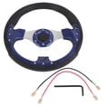 thumbnail image 2 of Car Steering Wheel, Akozon 13in 320mm Universal PU Leather Cover Sport Racing Drift Steering Wheel, 2 of 8