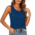 thumbnail image 4 of Mifsaly Womens Summer Tank Tops Backless Crewneck Sleeveless T Shirts Lightweight Loose Fit Flattering Vacation Beach Undershirts Navy,XS, 4 of 8