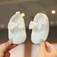 thumbnail image 2 of Cute Baby Girls Mary Jane Flats Cute Floral Lace Wedding Dress Shoes Non-Slip Newborn Crib Shoes, 2 of 3