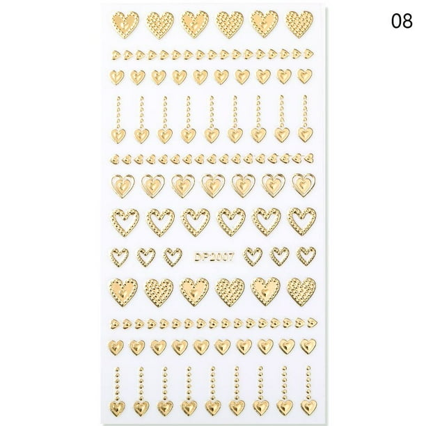 Pegatinas de uñas de líneas 3D, calcomanías de letras de rayas de Metal de oro rosa plateado, deslizadores de Arte de uñas de Gel curvo, decoración de manicura