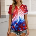 thumbnail image 4 of LWavelet Fourth of July Shirts for Women Short Sleeve Tops V-Neck Casual Patriotic Floral Butterfly Graphic Tee Multicolor 2XL, 4 of 7