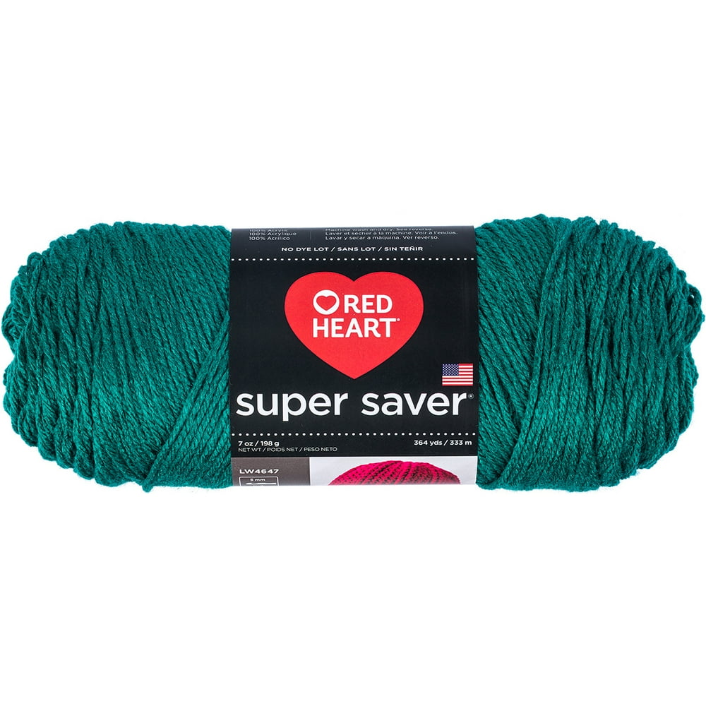 Red Heart Super Saver Dark Jade Yarn, 364 Yd.