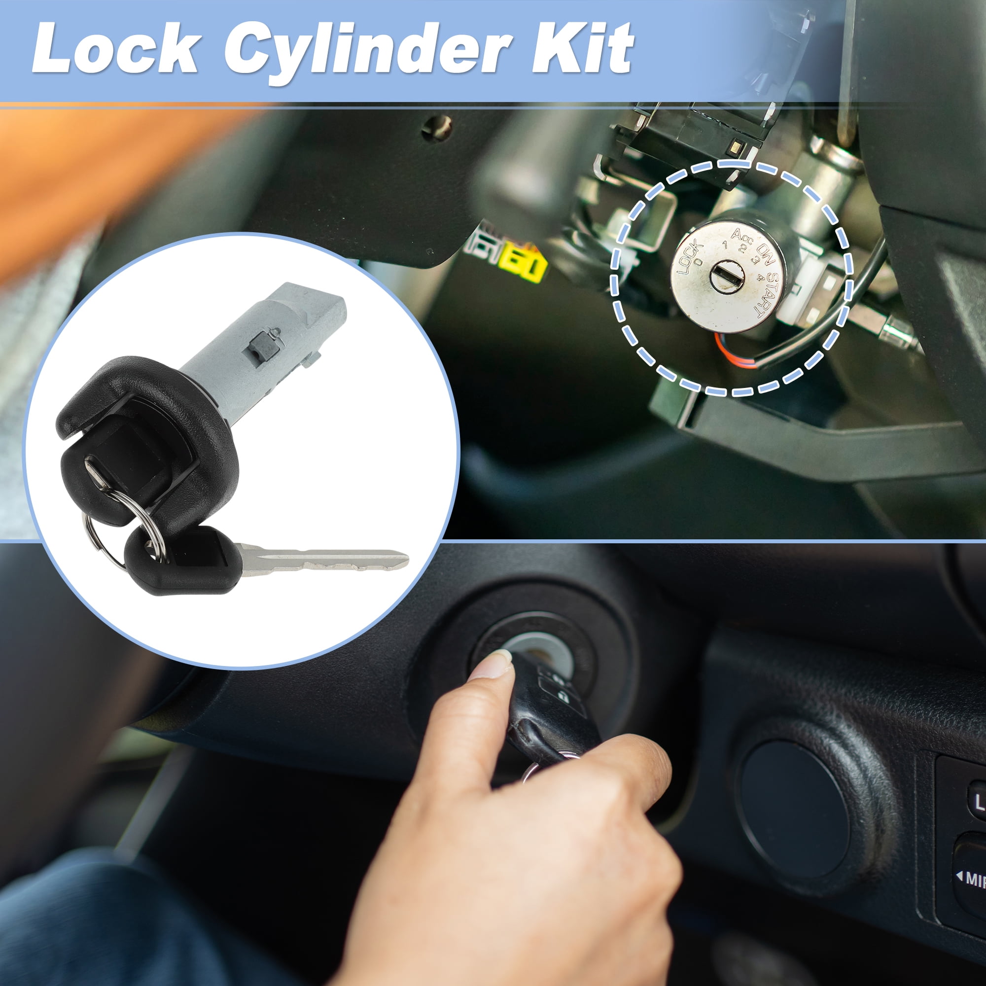 Unique Bargains Ignition Lock Cylinder and Start Switch with 2 Key for Chevrolet C1500 C2500 C3500 for GMC Yukon Ignition Switch Cylinder Lock No.26061331/26075995