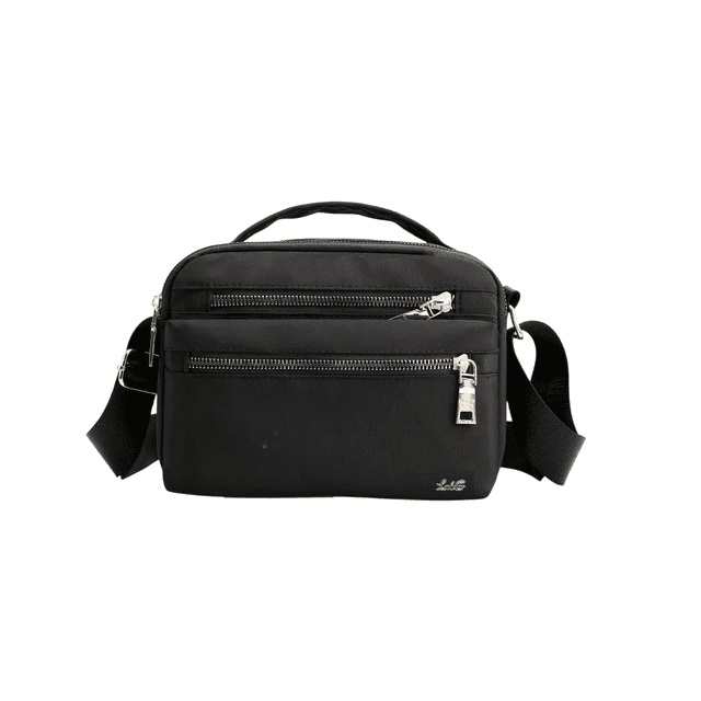Bolso Lab.G Bandolera Pequeño Y Sencillo Con Cremallera Para Mujer Negro