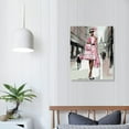 thumbnail image 3 of COMIO African American wall art, black art wall decoration, pink fashionable modern black African girl wall art decoration, black female girl bathroom bedroom living room wall decoration, 3 of 4