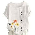 thumbnail image 5 of Pisexur Hauts d'Été pour Femmes, Hauts pour Femmes, Hauts de Sortie pour Femmes, Hauts pour Femmes, Blouse Mode Imprimée à Manches Courtes Col Rond T-Shirt Vert,TG, 5 of 5