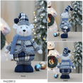thumbnail image 4 of Christmas Snowman Dolls Cute Blue Bear Series Christmas Ornament Santa Deer Toys for Kids Gift New Year Festival Decoration, 4 of 5