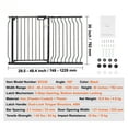 thumbnail image 6 of BENTISM 30" Extra Tall Baby Gate for Stairs Doorways, Fits Openings 29.5" to 48.4" Wide, Auto Close Extra Wide Dog Gate for House, Pressure Mounted Easy Walk Through Pet Gate with Door, Black, 6 of 9