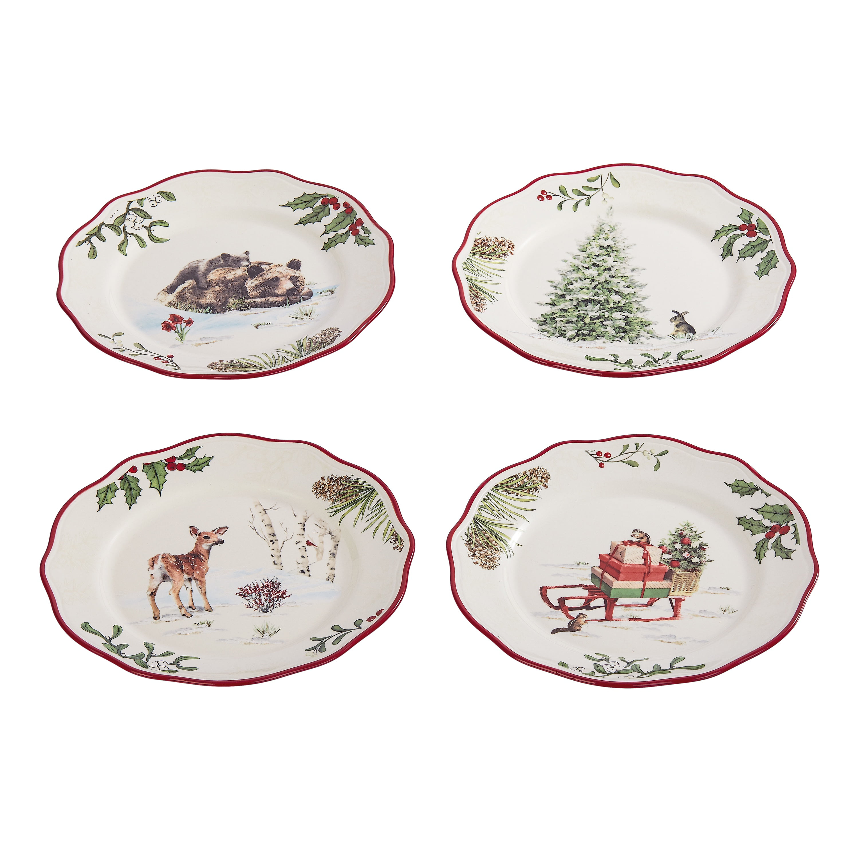 Details about   BETTER HOMES & GARDENS HERITAGE SET OF 4 CHRISTMAS HOLIDAY  7" BOWLS 