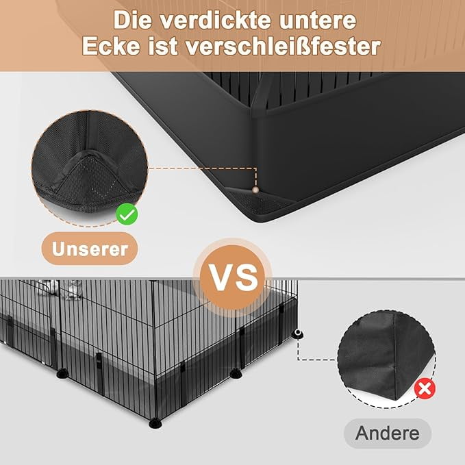 X XBEN 48" Guinea Pig Cages, Small Aniamal PlayPen with 600D Oxford Waterproof Linner, 12 Panels Triple Fixing C&C Cage 48''L X 24''W X 16''H