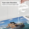 thumbnail image 3 of Goofa Dish Drying Mat Super Absorbent Drying Mat Large Dish Drying Mats for Kitchen Counter Easy Clean Dish Mat Kitchen Drying Mat 16" x 18" ( Two Brave Cats Are Floating On The Sea Iceberg ), 3 of 6