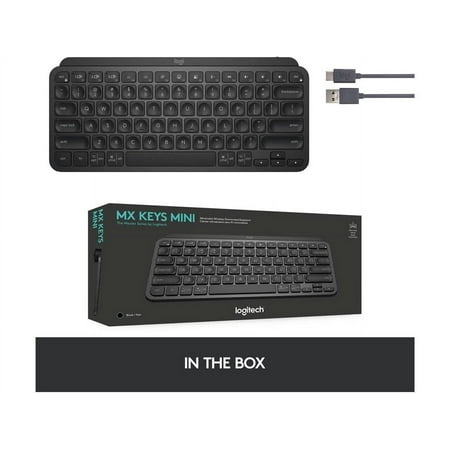 Logitech - MX Keys Mini TKL Wireless Bluetooth Scissor Keyboard with Backlit Keys - Black