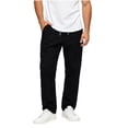 thumbnail image 4 of SAWOBUUN Mens Solid Pants Straight Elastic Waist Pants Relaxed Fit Jogger Trousers with Zipper Pockets, 4 of 8