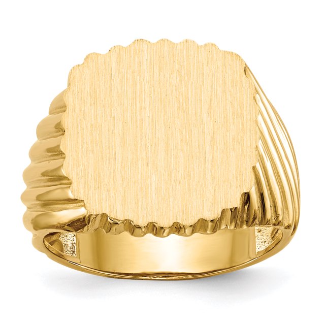 14k Yellow Gold 18.0x16.5mm Mens Signet Ring Man For Dad Mens For Him