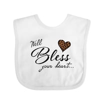 Inktastic Well Bless Your Heart with Leopard Print Boys or Girls Baby Bib