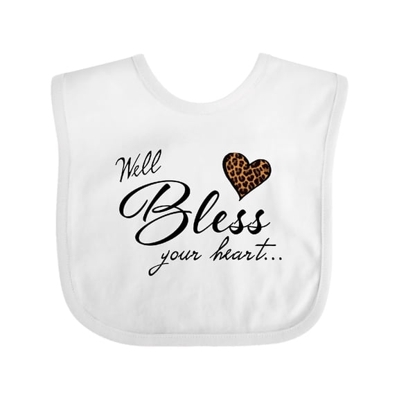 Inktastic Well Bless Your Heart with Leopard Print Boys or Girls Baby Bib