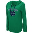 thumbnail image 2 of Women's Colosseum Green Notre Dame Fighting Irish My Lover Lightweight Hooded Long Sleeve T-Shirt, 2 of 3