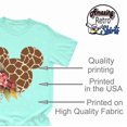 thumbnail image 4 of Women Teen Giraffe Mickey Ears with Flowers Shirt Floral Animal Print Character T-Shirt (Mint-4X-Large), 4 of 7