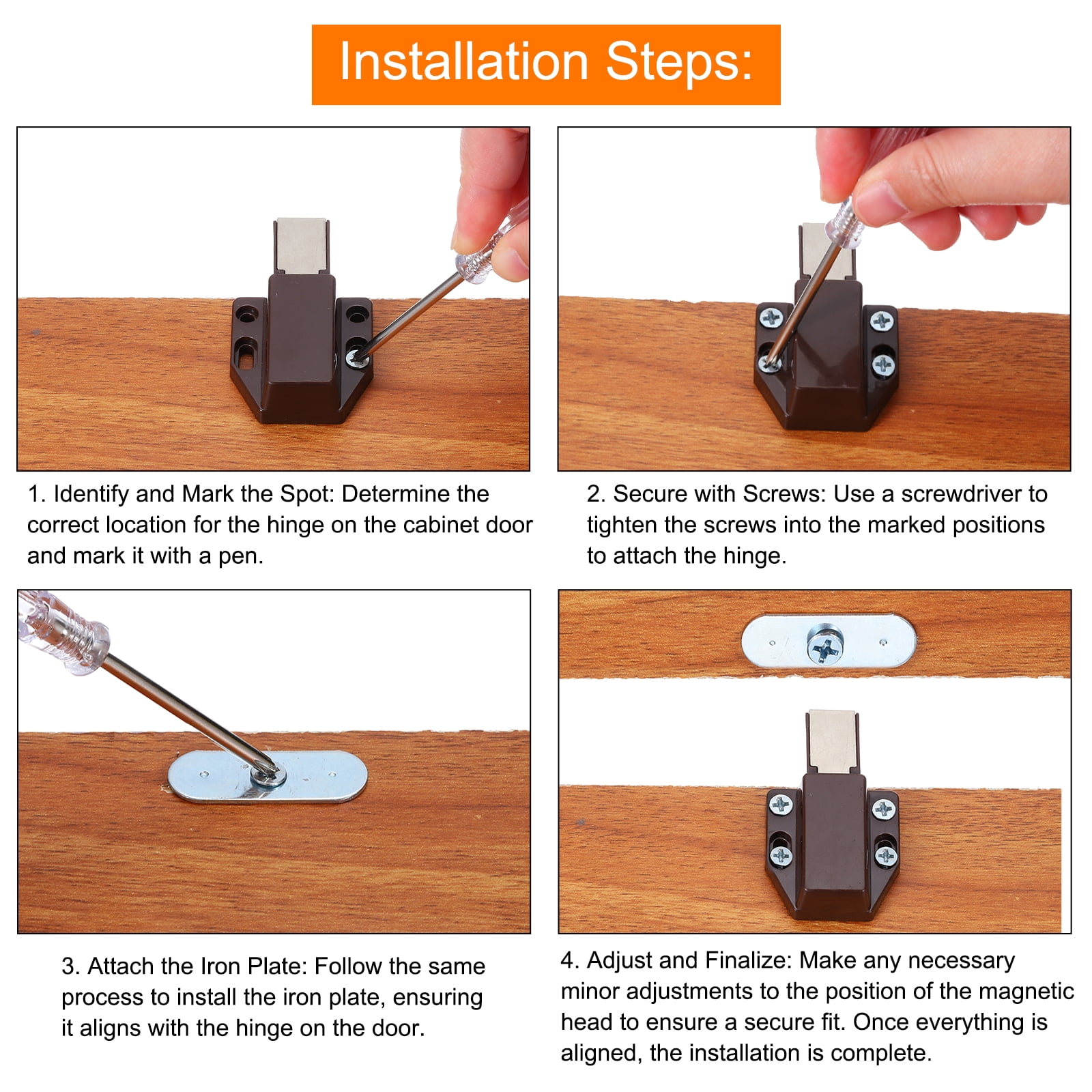 Unique Bargains Push to Open Pressure Touch Release Latches for Cabinets Black