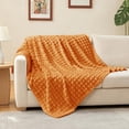 thumbnail image 6 of SoComfy by Bedelite Orange 3D Checkered Fleece Throws, 60"x50", 6 of 8
