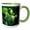 Green/White, variant on 3drose, Photo Artistic Painting of Alpine Wildflowers, 15oz Two-tone Yellow Mug