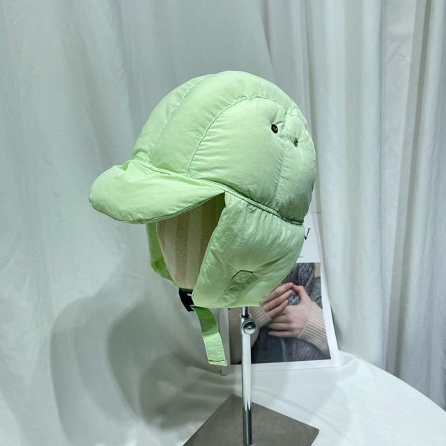 Gorro de plumas de color sólido de moda para otoño e invierno, orejeras gruesas y cálidas a prueba de frío para mujer, gorro de piloto de esquí