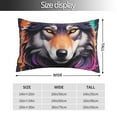 thumbnail image 2 of Kdxio Cotton Pillow Cases 14"x20" Pillowcases,Soft and Breathable Bedroom Pillow Cases-Colorful Wolf Head A-No Pillow Core, 2 of 5