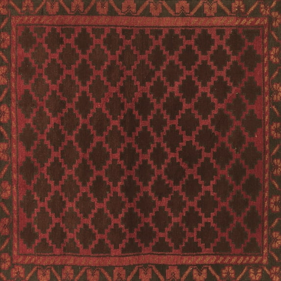 Ahgly Company Indoor Square Persian Brown Traditional Area Rugs, 7' Square