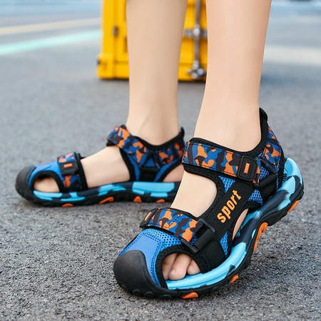 

Gubotare Summer Sandals for Girl Comfortable Girls Gladiator Sandals Toddler Open Toe Cross Strappy Dress Flats Sandals Summer Shoes (Blue 1.5)