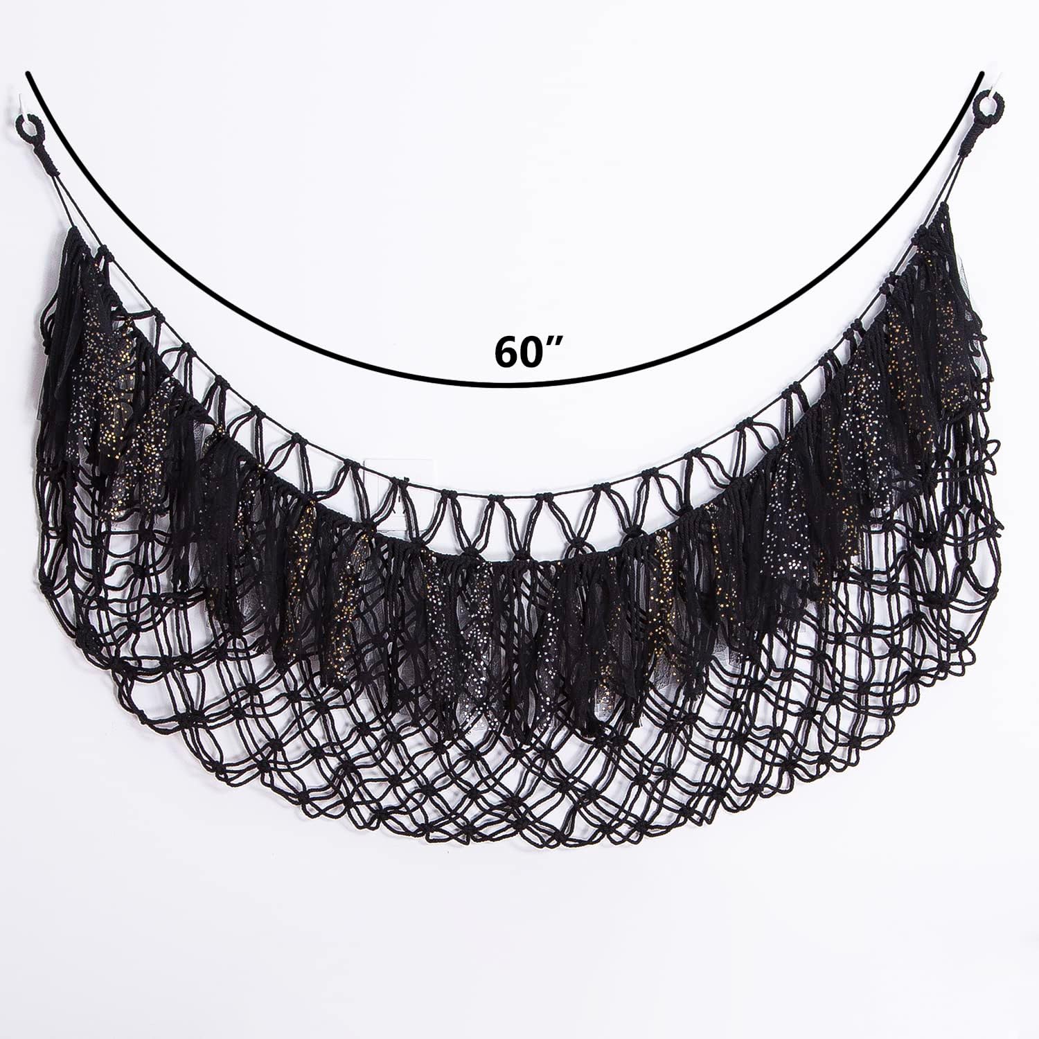 Large Stuffed Animal Hammock with Light Wall Mounted- Hammock Plushies Net Stuff Toy Organizer Boho Macrame Toy Hammock Corner Hanging Net for Nursery Storage Bedroom Playroom Decor-Black