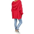 thumbnail image 2 of AOOCHASLIY Clearance Sweaters Women Fashion Loose Large Size Solid Hood Long Sleeves Sweater Tops, 2 of 4