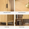 thumbnail image 2 of EYYTHUNG Modern Fluted Cube Bookshelf with 3 Open Shelves and 3 Cabinets, Natural Oak, 2 of 7