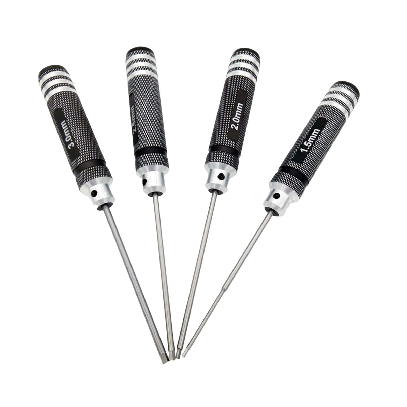 HARFINGTON 0.9mm Mini RC Hex Screwdriver – Titanium-Plated HSS Bit, Aluminum Alloy Handle, For RC Cars, Helicopters, Boats, Drones (Red)