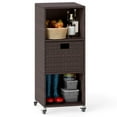 thumbnail image 1 of Costway Armoire de Rangement Extérieure avec Tablettes de Rangement, Tiroir et Roulettes pour Véranda, 1 of 10