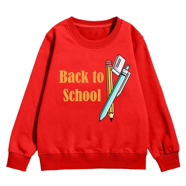 TIWEKE Chandails en Molleton Filles Rentrée des Classes Mode Manches Longues Hauts Confortables pour Enfants Motifs Dessin Animé Décontractés Vêtements d'Hiver Chauds, Taille 3-4 Ans