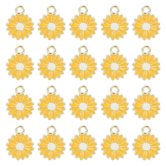 YIEMEEN 20 Pcs Fashion Charm Dangle Little Daisy Flower Pendant Jewelry Charm Decorative Pendant for Necklace Jewelry Making