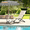 Beige, variant on Abba Patio Outdoor Folding Chaise Lounge Chair w/ Footrest & Cushion，Brown