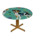 thumbnail image 3 of Nawypu  Cute Dogs Bones Corgi Paws Fitted Round Tablecloth Waterproof Table Cloth with Elastic Edge Wipe Clean Table Cover for Indoor Outdoor, 3 of 7