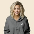 thumbnail image 4 of Dalix Ghost Embroidered Fleece Zip Hoodie Cold Fall Winter Women in Deep Heather L Large, 4 of 5