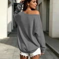 thumbnail image 5 of FAHUOMU Women's Off Shoulder Sweatshirt Long Sleeve Pullover Tops Fall Winter Fashion Oversized Causal Clothes, 5 of 7