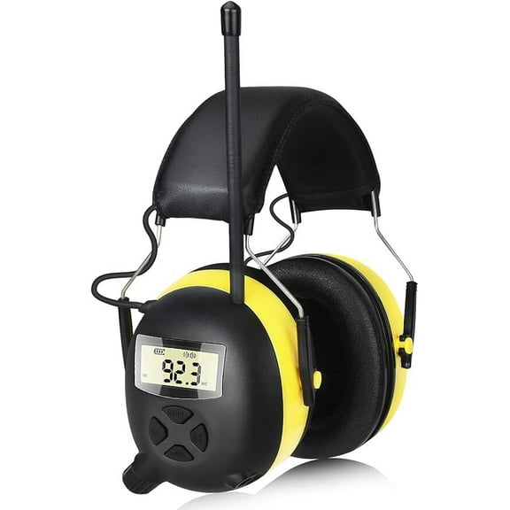 Digital AM/FM Radio Headphones with 30dB Hearing Protection, Noise Reduction Earmuffs for Gardening, Lawn Mowing & Yard Work