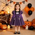 thumbnail image 2 of JFOPQVSM Girls Halloween Comfortable and Breathable Short Sleeved Dress Cute Cartoon Print Dress, 2 of 2