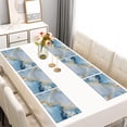thumbnail image 2 of Blue Marble Gold Line Pattern Summer Placemats Table Placemats Set Of 6-Linen Kitchen Washable Placemats Table Mats 11.8"x17.7" Non-Slip Heat Resistant, 2 of 5